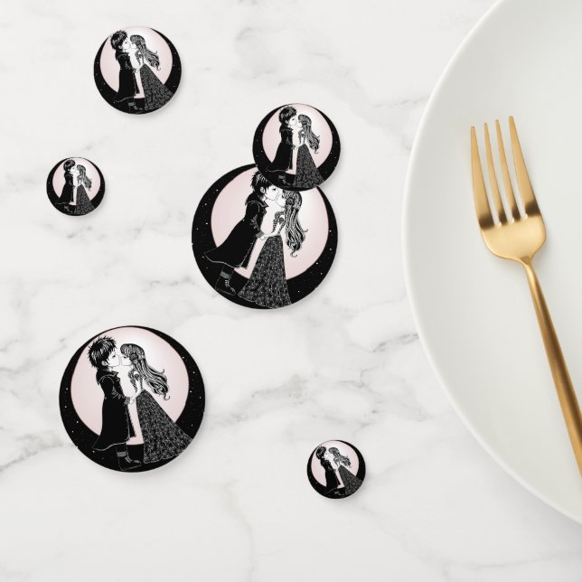 Confettis Gothique Emo Enfants Kiss Valentine's Day (Groupe)