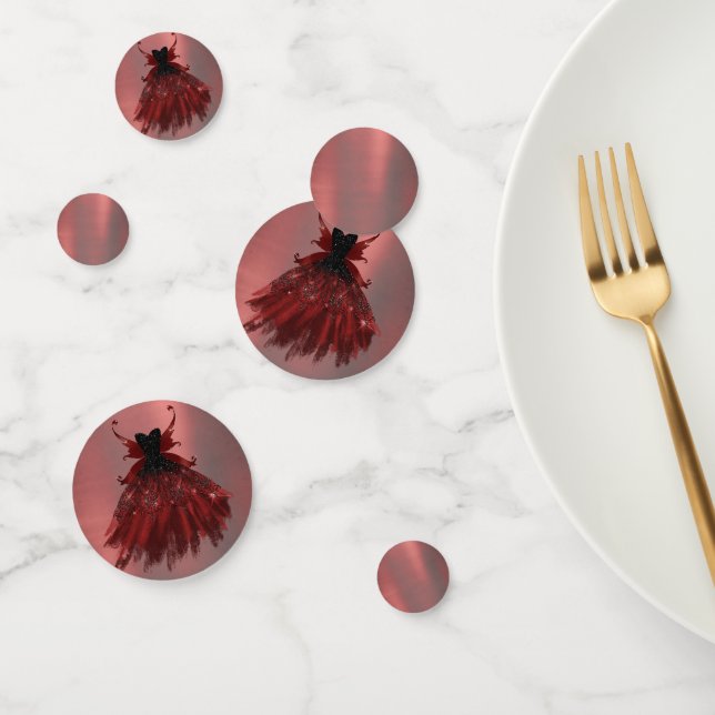 Confettis Gothique Fairy Crimson Gown | Fer rouge profond ra (Groupe)