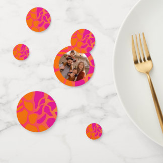 Confettis Gradient orange et rose chaud avec photo
