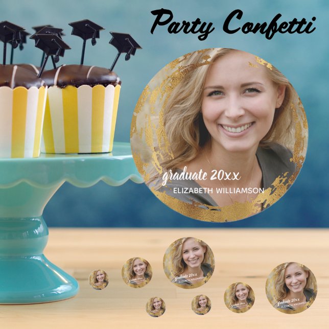 Confettis Graduation Party Classe supérieure Photo Faux Gold (Créateur téléchargé)