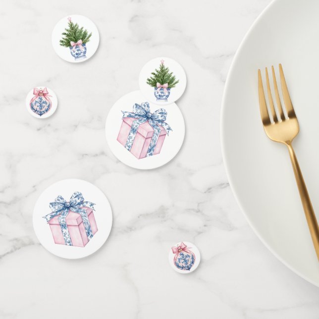 Confettis Grandmillentenaire rose et bleu Damas (Groupe)
