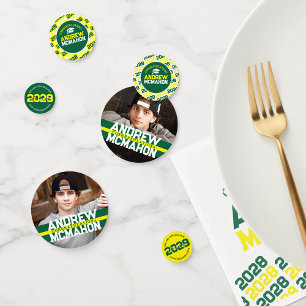 Confettis Green & Yellow Graduation Photo Parti personnalisé