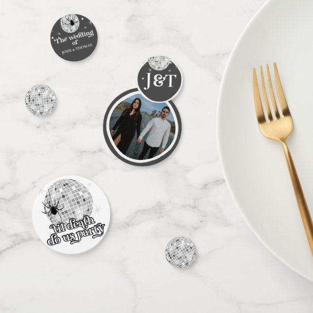 Confettis Halloween Araignées rétro & Disco Ball Mariage pho (Groupe)