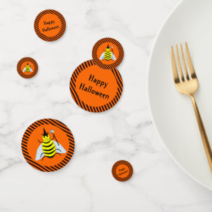 Confettis Halloween Magic Bee Witch Orange et Black Stripes