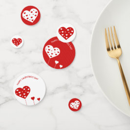 Confettis Heureuse Sainte-Valentin Beau Coeurs blancs rouges