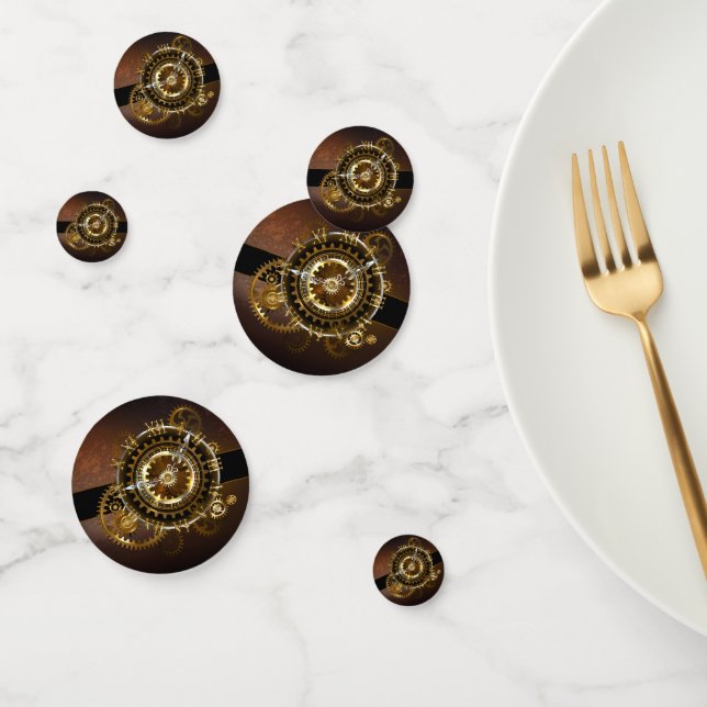 Confettis Horloge Steampunk avec des engrenages anciens (Groupe)