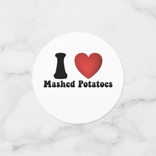 Confettis I Love Mashed Potatoes Thanksgiving Diner Cadeau (Petit verso)