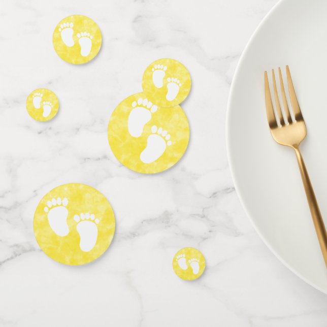 Confettis Impression Baby shower Aquarelle Jaune (Groupe)