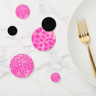 Confettis Imprimé animal tendance noir rose léopard guépard