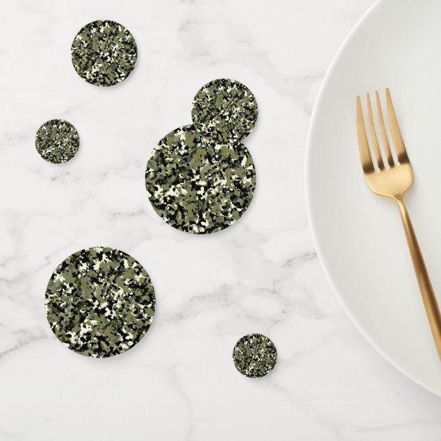 Confettis Imprimé de camouflage vert noir crème (Groupe)