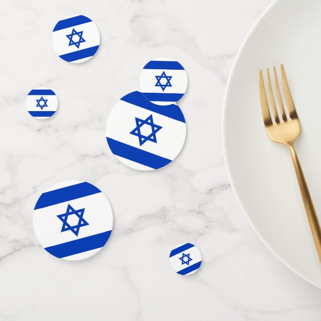 Confettis Israël drapeau bleu blanc motif moderne patriotiqu (Groupe)