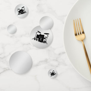Confettis Jeu de tambour Monogramme Argent