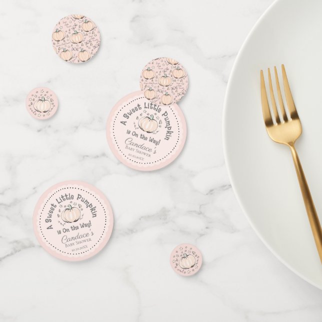 Confettis Joli Baby shower Citrouille rose (Groupe)