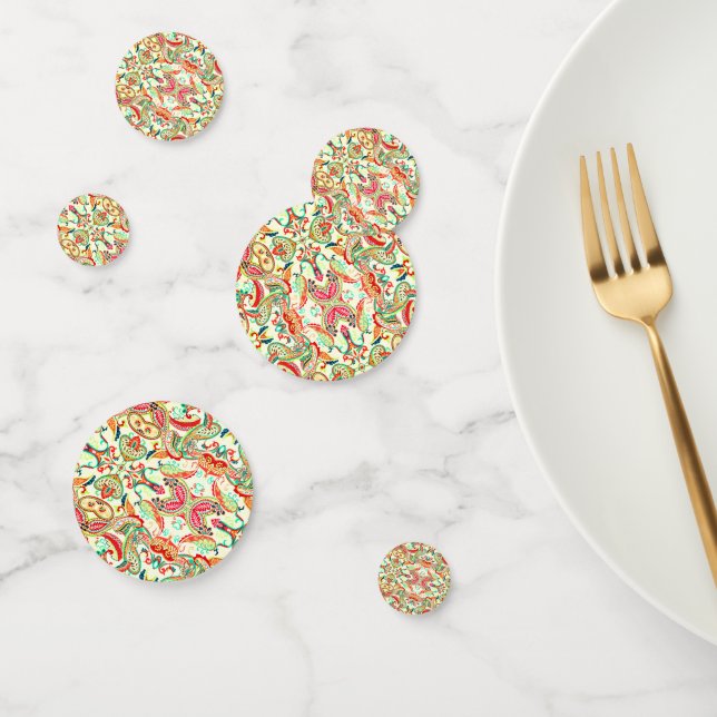 Confettis Joli motif cachemire coloré (Groupe)