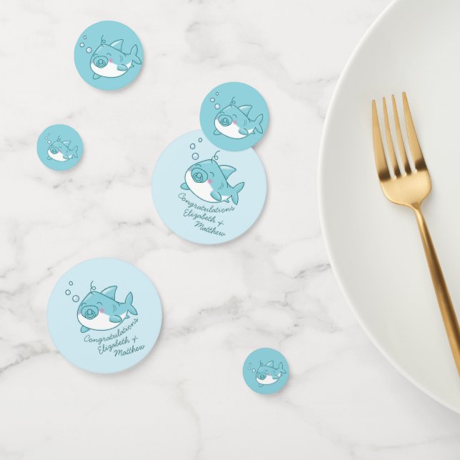 Confettis Joli requin Baby shower Kawaii Blue Boy (Groupe)