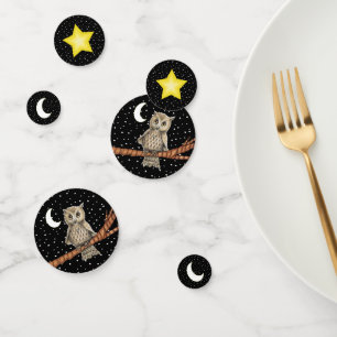 Confettis Jolie Chouette portant un collier sur Black Stars