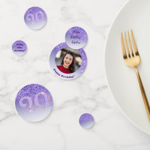 Confettis Joyeux 20e anniversaire Chic Falling Purple Partie