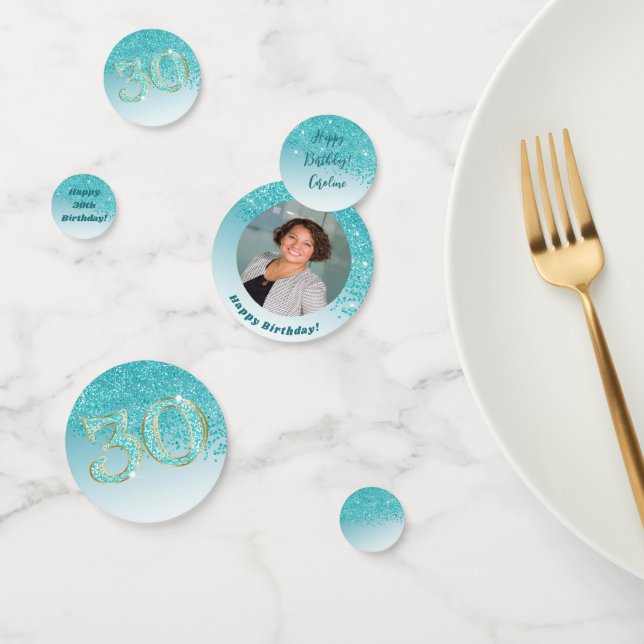 Confettis Joyeux 30e anniversaire chic Parties scintillant b (Groupe)