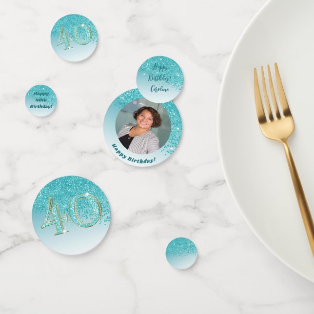 Confettis Joyeux 40e anniversaire chic Parties scintillant b (Groupe)