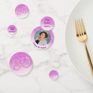 Confettis Joyeux 80e anniversaire Chic Falling Parties scint