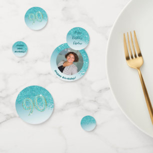 Confettis Joyeux 90e anniversaire Chic Parties scintillant b