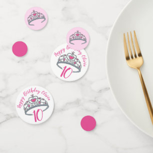 Confettis Joyeux anniversaire Pink Princess Party Tiara Crow