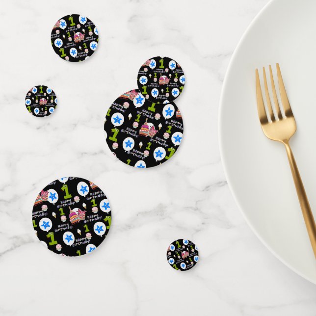 Confettis Joyeux premier anniversaire Confetti, #1 Anniversa (Groupe)