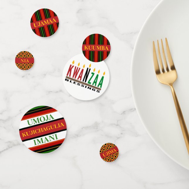 Confettis Kwanzaa - Sept principes | Nguzo Saba Holiday (Groupe)