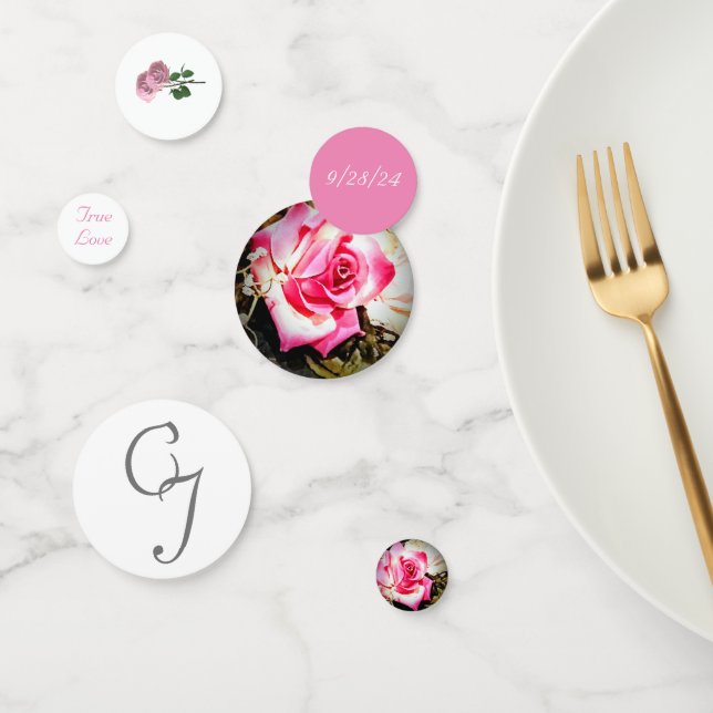 Confettis L'amour est dans le Rose en fleurs Mariage Confett (Groupe)