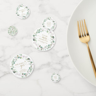 Confettis L'arrosage de mariage aquarelle Eucalyptus verdure