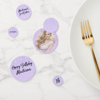Confettis Lavande Parties scintillant Sweet 16 Photo Sparkle