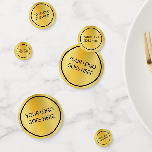 Confettis Logo d'entreprise personnalisé Gold (Custom Company Business Logo Gold Confetti)
