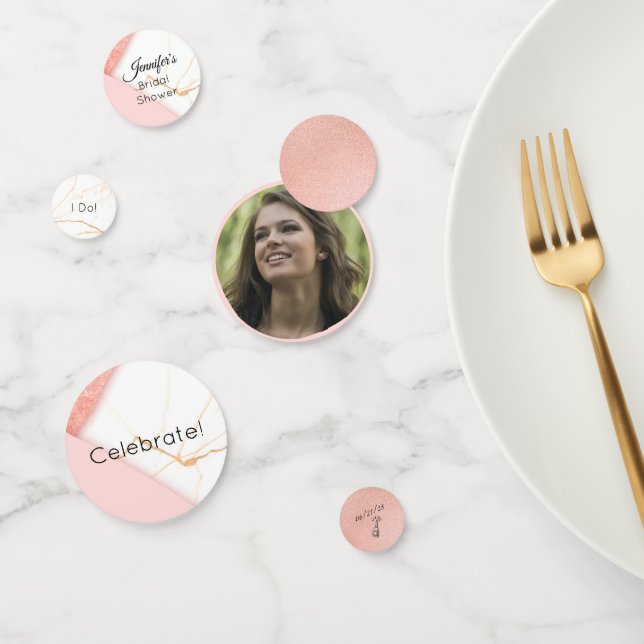 Confettis Marbre rose et or moderne (Groupe)