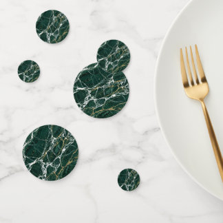 Confettis Marbre Vert Émeraude Élégant avec Veines Dorées po