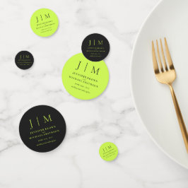 Confettis Mariage Classique Cyber Lime Jet Black Monogram