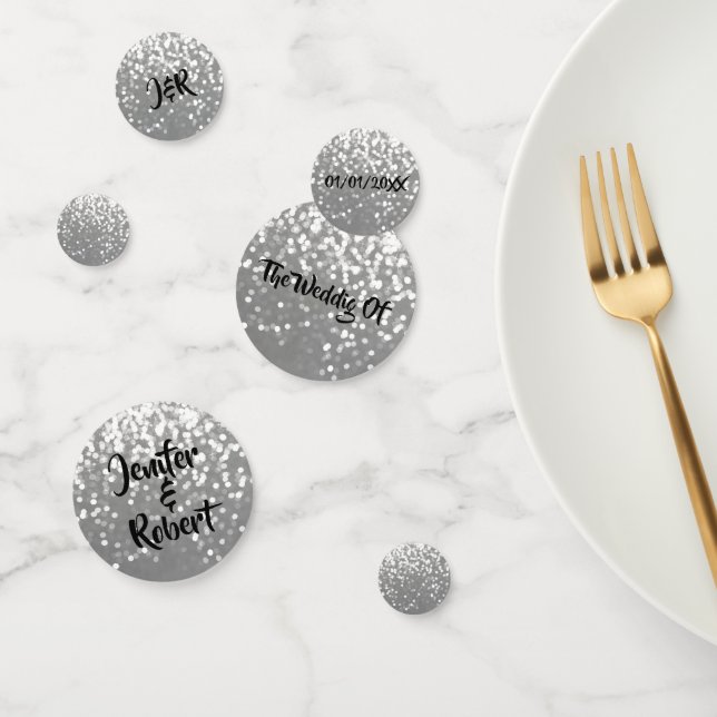 Confettis Mariage de cristaux de parties scintillant argent (Groupe)