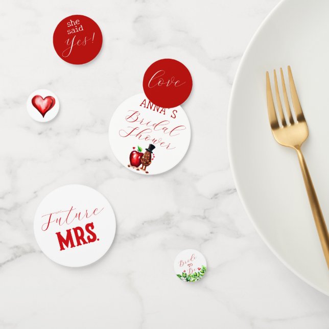 Confettis Mariage de Fiançailles de la Pomme Rouge (Groupe)