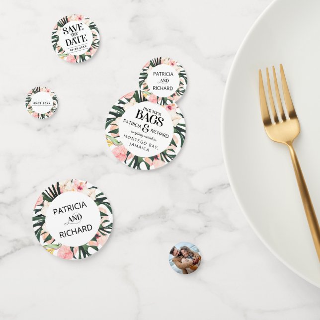 Confettis Mariage Destination Tropicale Enregistrer La Date (Groupe)