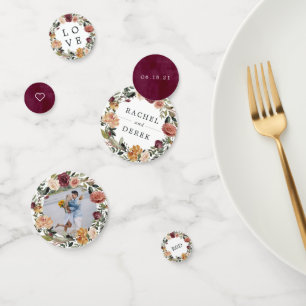 Confettis Mariage personnalisé en fleur rustique