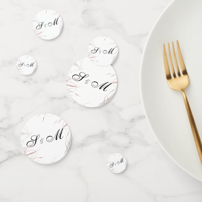 Confettis Mariage Rose et grises (Groupe)