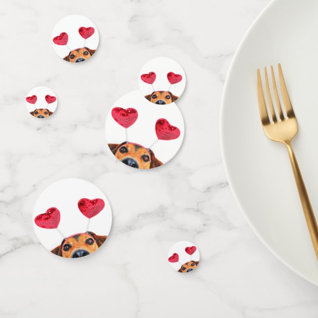 Confettis Mignonne Saint Valentin Funny Chien Coeur Headband (Groupe)