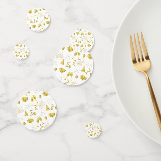 Confettis Modèle de bonne année doré (Groupe)
