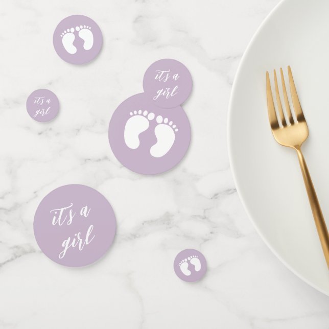 Confettis Moderne C'est une fille baby shower mignon violet (Groupe)