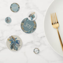 Moderne Tropical Blue Foliage Joy Peace Love