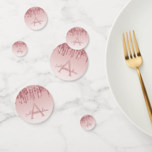 Confettis Monogramme rose Parties scintillant à huile or