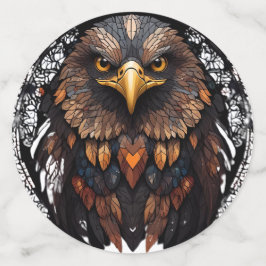 Confettis Mosaic Eagle Portrait Coussin rond