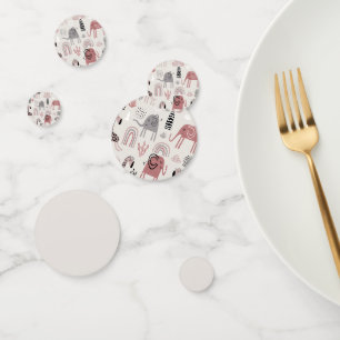 Confettis motif avec des éléphants et des girafes mignons gé