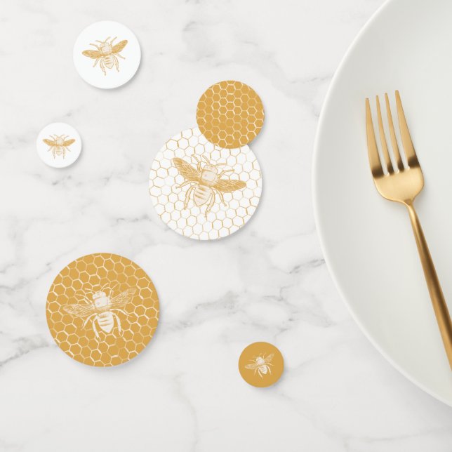 Confettis Motif d'abeilles et d'abeilles dorées (Groupe)