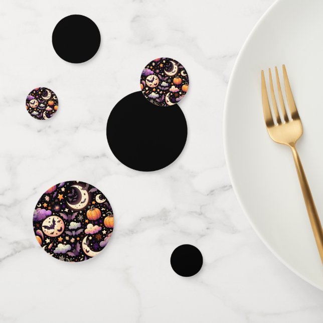Confettis Motif Whimsical Halloween Night Sky (Groupe)