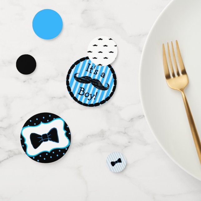 Confettis Moustache et Cravate Bow Baby shower garçon Confet (Groupe)